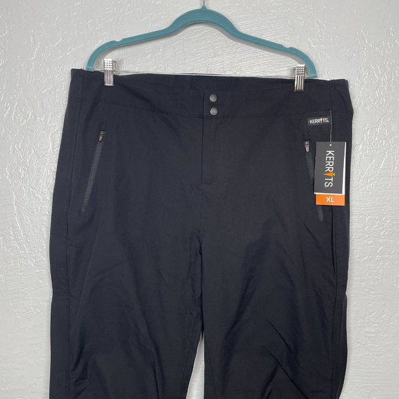 Kerrits Women XL Black Cascade Waterproof Pants Pockets Full Leg Zip Equestrian - Picture 3 of 10